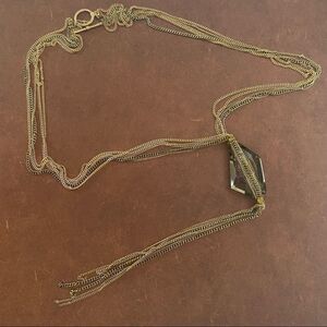 Long Multi Colored Chains Crystal Toggle Necklace